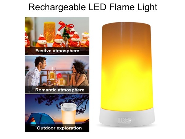 Hot Amazon Battery Rechargeable Flame Light for hotel, party, club, holiday