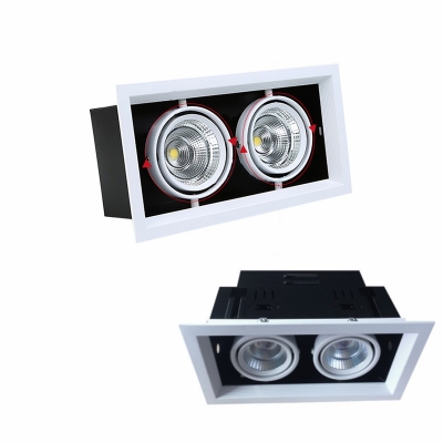 Grille Led Ceiling Light 10W 20W 30W AC85-240V Office Rectangular Recessed Downlight