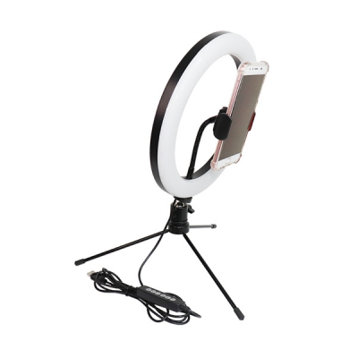 Anillo de luz suave LED RGB de 26 cm y 10 pulgadas con luz de cámara de lámpara de escritorio