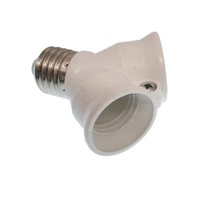 E27 to 2E27 Twin CFL LED Edison Socket Light Lamp Holder Splitter Adapter