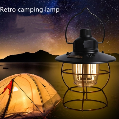 Portable Multifunctional Outdoor Classic Retro Rechargeable LED Camping Light Tent Lights Horse Lantern  