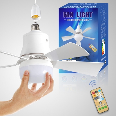 Modern Ceiling Mount Remote Control Ceiling Smart E27 LED Ceiling Fan Light