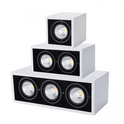 Luminaria empotrada LED con rejilla doble LED MR16 bombilla GU10 empotrada reemplazable