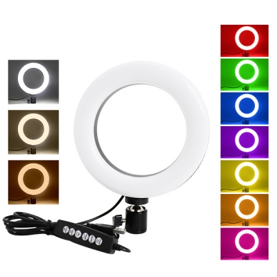 Luz Selfie RGB de 6 pulgadas y 16 cm para videos de YouTube / Foto / Streaming / Instagram